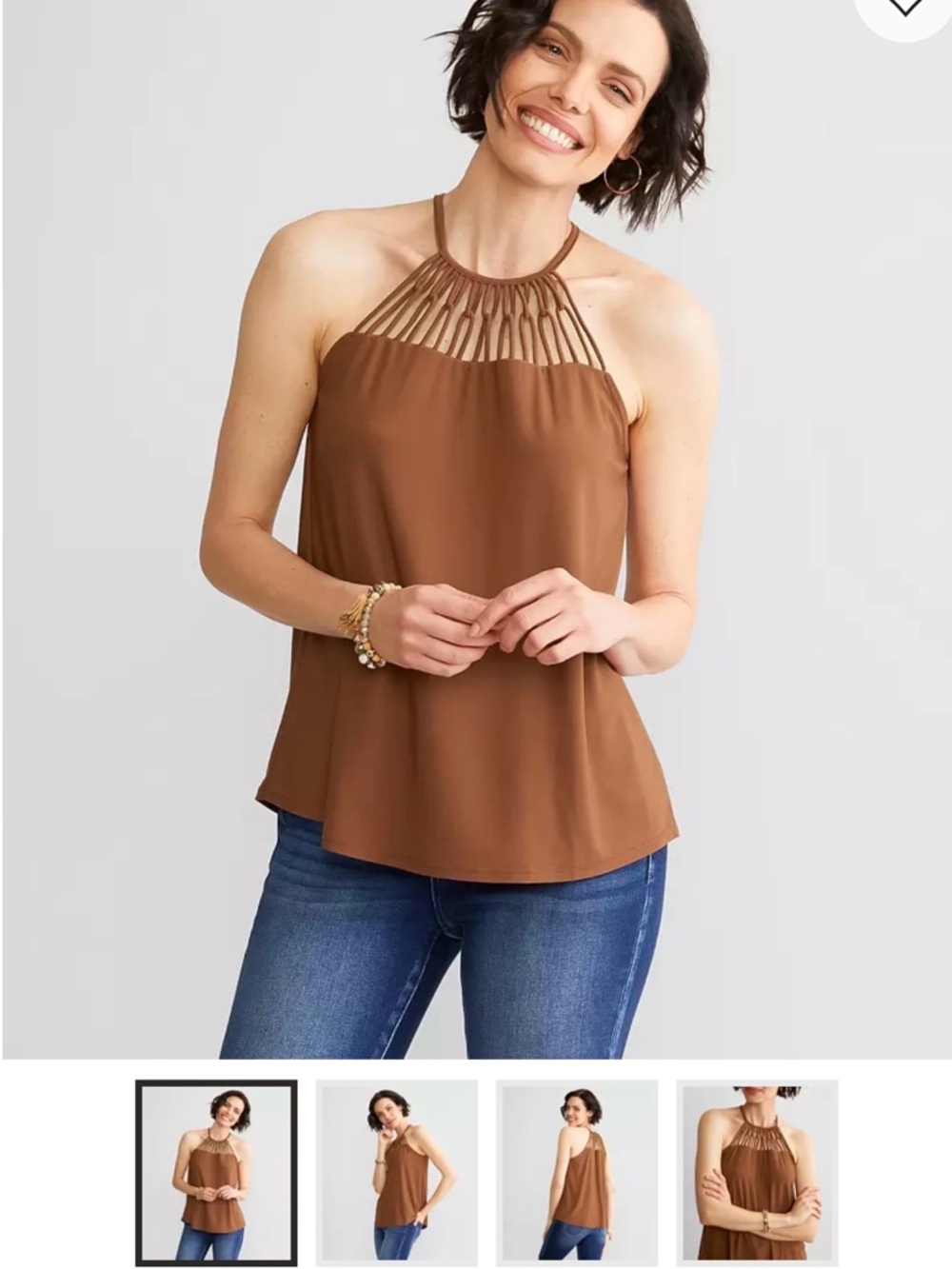 Buckle Strappy Halter Tank Top